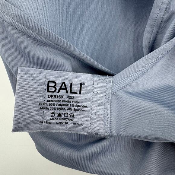 NWT Bali Women's Underwire Padded T Shirt Bra Adjustable Straps Blue Size 42D - Picture 5 of 5